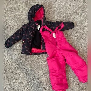 Cat and Jack winter snow set with 2 piece jacket and pants size 2t